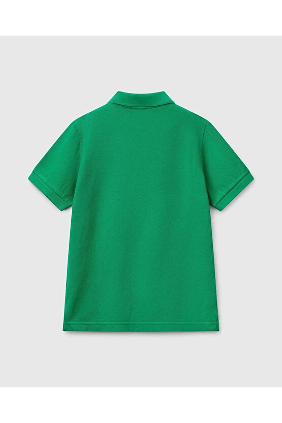 Erkek Çocuk Yeşil Logolu Polo T-shirt