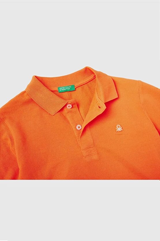 Erkek Çocuk Turuncu Logolu Polo T-shirt