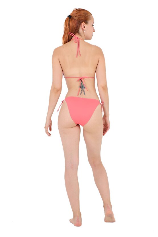 Düz İpli Bağlı Üçgen Bikini 5026 Lila