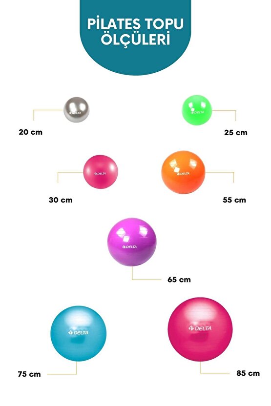 75 cm Deluxe 170 cm - 179 cm Boy Aralığında Olanlar İçin Uygun Gümüş Pilates Topu (Pompa Yok)