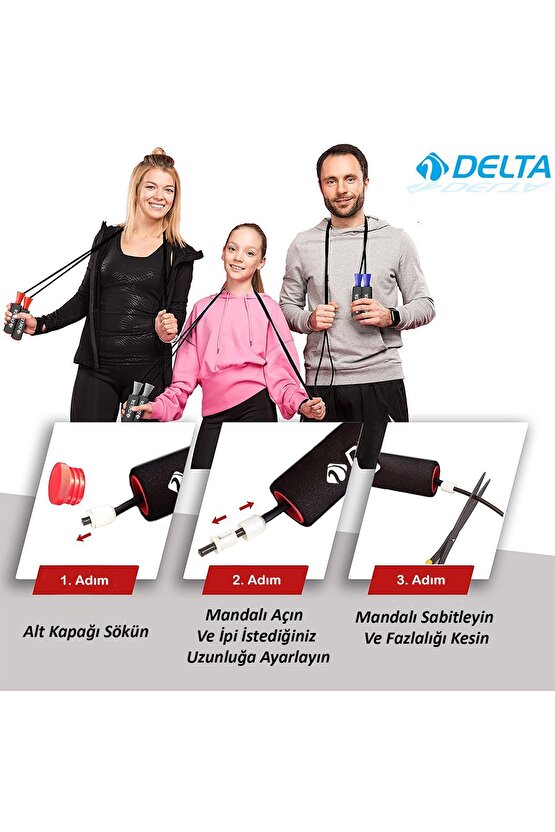 Deluxe Sünger Tutamaçlı Rulmanlı Ayarlanabilir Atlama İpi