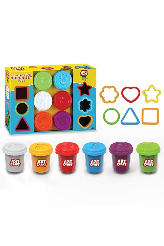 Geometrik Şekiller Hamur Seti (336 Gr.) - Oyun Hamuru Seti - Hamur Setleri - Hamur Kalıpları