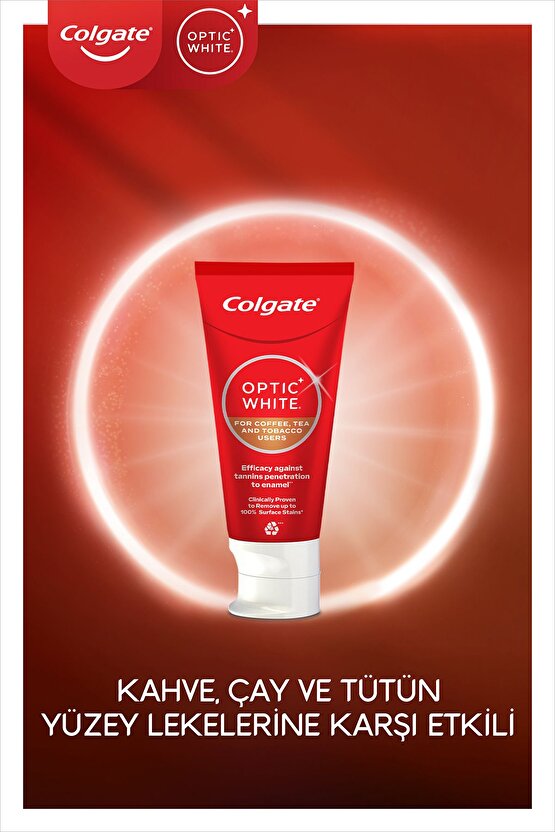 Optic White Kahve, Çay ve Tütün Kullanıcıları için Beyazlatıcı Diş Macunu 50 ml x 2 Adet