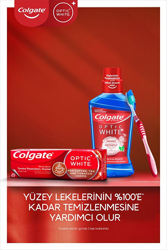 Optic White Kahve, Çay ve Tütün Kullanıcıları için Beyazlatıcı Diş Macunu 50 ml x 2 Adet