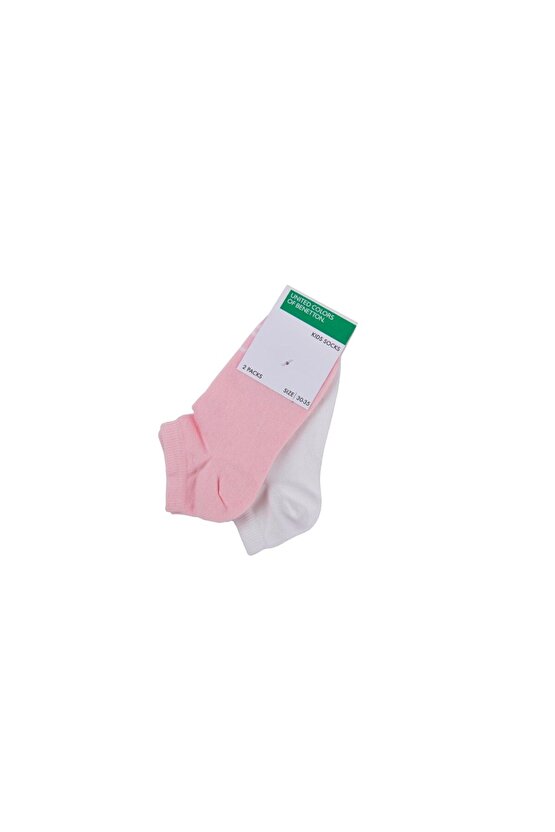 Benetton Kız Çocuk Mix Logolu 2li Babet Çorap