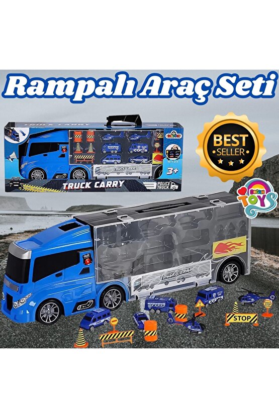 Rampalı Polis Tır Seti - Polis Taşıyıcı Tır - Kaydıraklı Kamyon - Araç Yol Seti - Tır Yol Seti - Oyu