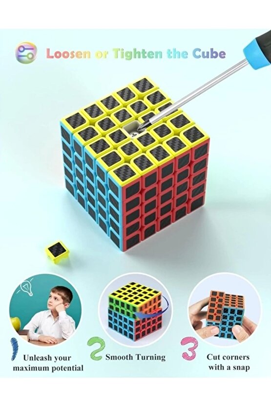 Orijinal MoYu Fiber Karbon 5x5 Küp - Moyu Speed Cube - Moyu Fiber Karbon 5x5 Zeka Küpü - Zeka Küpü -