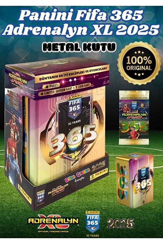 Panini FIFA 365 Adrenalyn XL 2025 Metal Kutu Paketi - Futbolcu Kartları - Trading Oyuncu Kartı - Fif