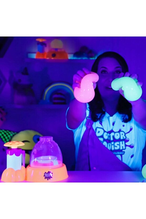 Doctor Squish Maker Station Neon, Parlak Simli Sukuşi Yapım Seti - Slime Yapma Seti - Doktor Sukuşi