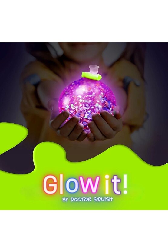 Doctor Squish Maker Station Neon, Parlak Simli Sukuşi Yapım Seti - Slime Yapma Seti - Doktor Sukuşi