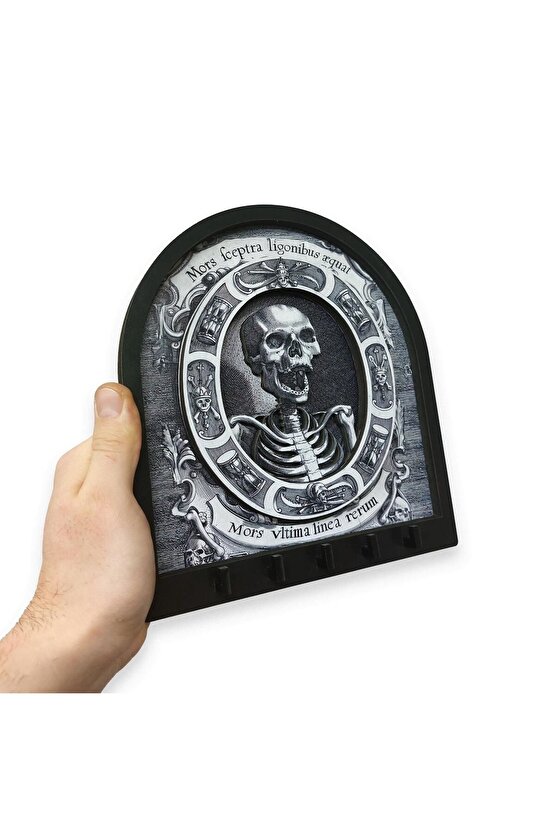 Memento Mori Gotik İskelet Temalı Boyutlu Anahtar Askılık Duvar Dekor