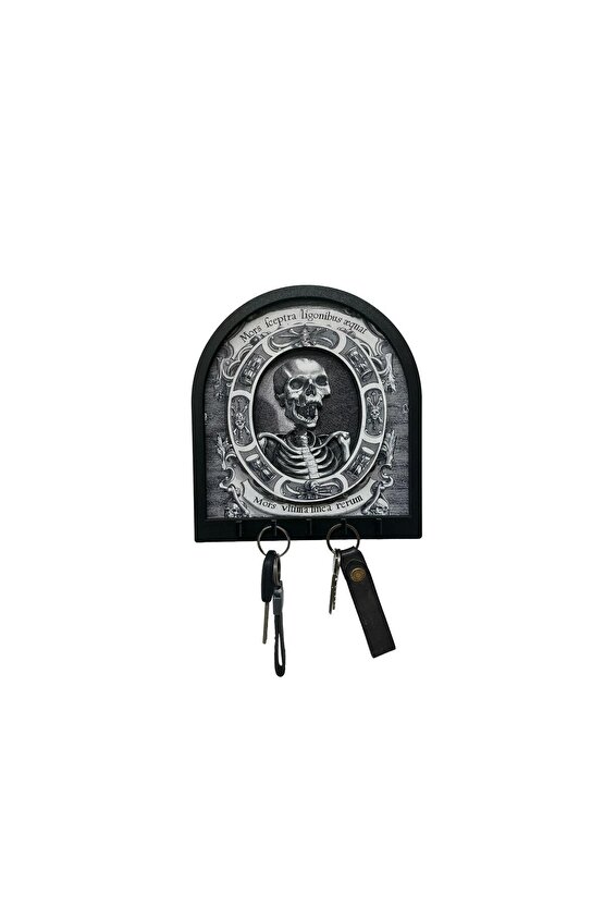 Memento Mori Gotik İskelet Temalı Boyutlu Anahtar Askılık Duvar Dekor
