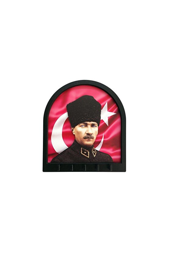 Boyutlu Kabartma Tasarım Atatürk Bayrak Tema Anahtarlık Duvar Askılık Dekor