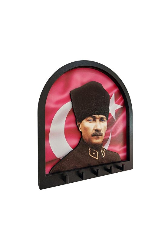 Boyutlu Kabartma Tasarım Atatürk Bayrak Tema Anahtarlık Duvar Askılık Dekor
