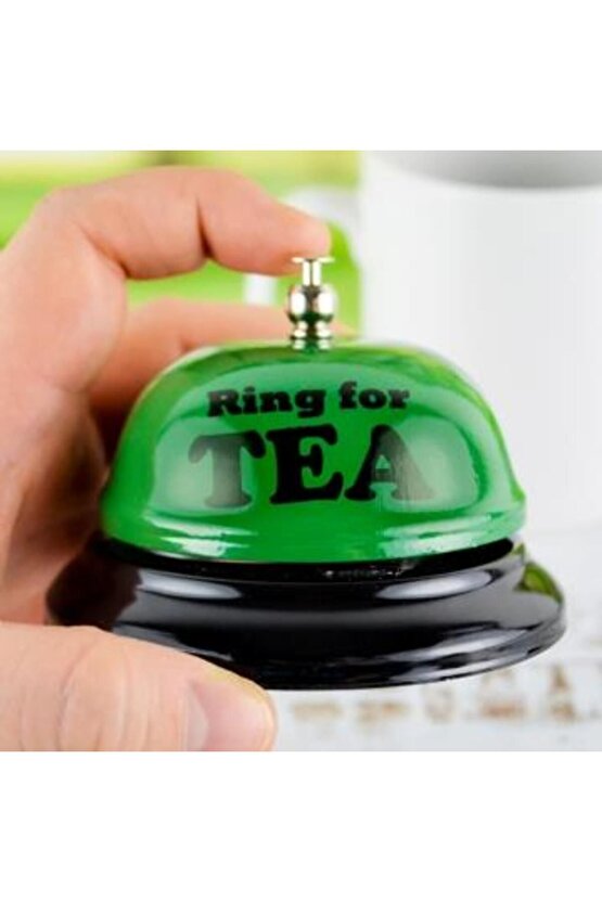 Ring For Tea Yazılı Masa Zil Resepsiyon Zil Hediye Süs
