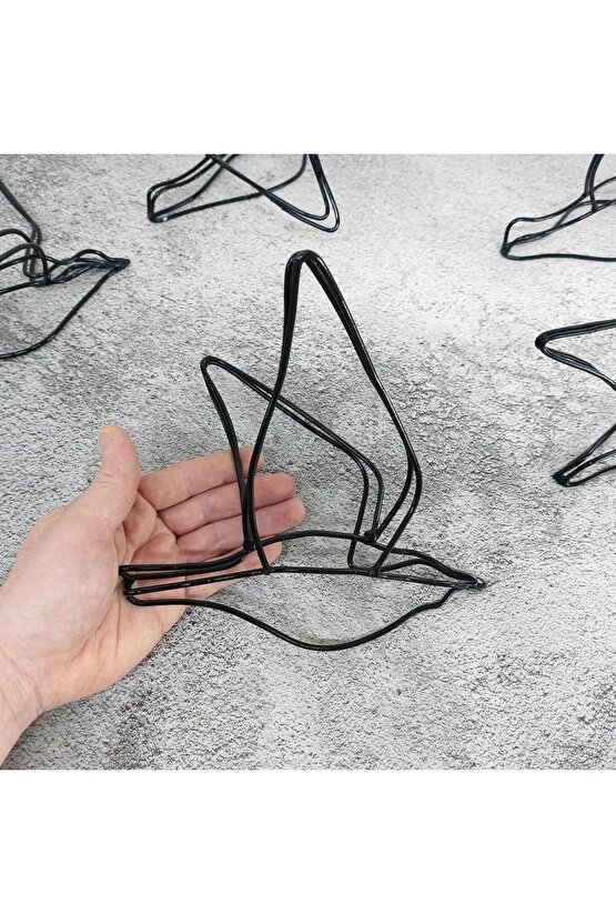 Metal El Yapımı Beşli Set Kuş Boyutlu Modern Duvar Dekoru