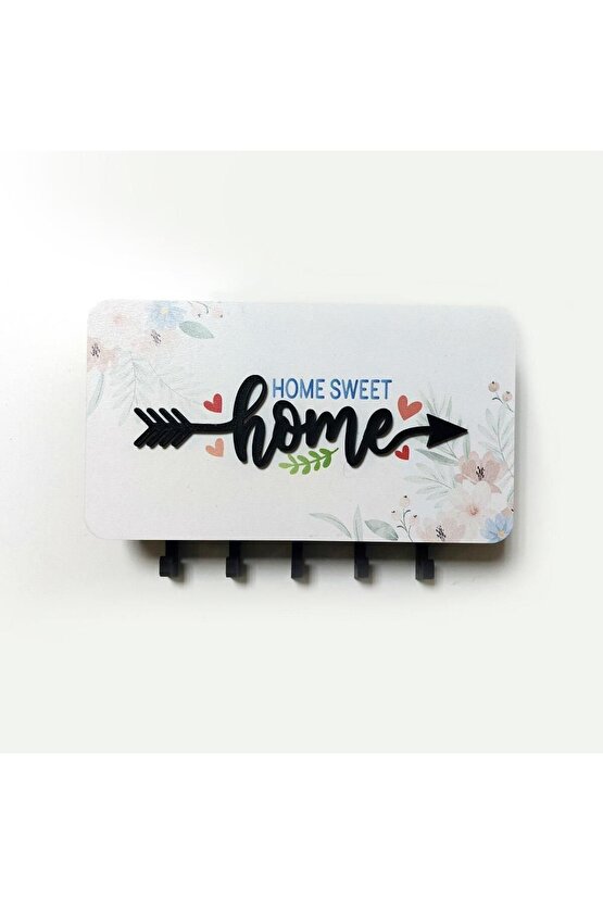Home Yazılı Dekoratif Bölmeli Anahtarlık Duvar Askılık Dekor