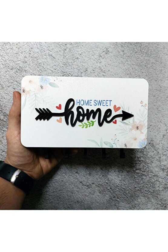 Home Yazılı Dekoratif Bölmeli Anahtarlık Duvar Askılık Dekor