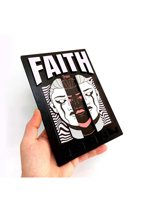 Urban Sokak Stili Tasarım Faith İnanç Duvar Askısı Anahtarlık Dekor