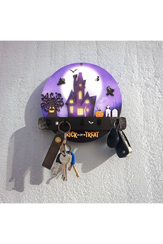 Halloween Cadılar Bayramı Temalı Duvar Dekor Askılık Anahtarlık