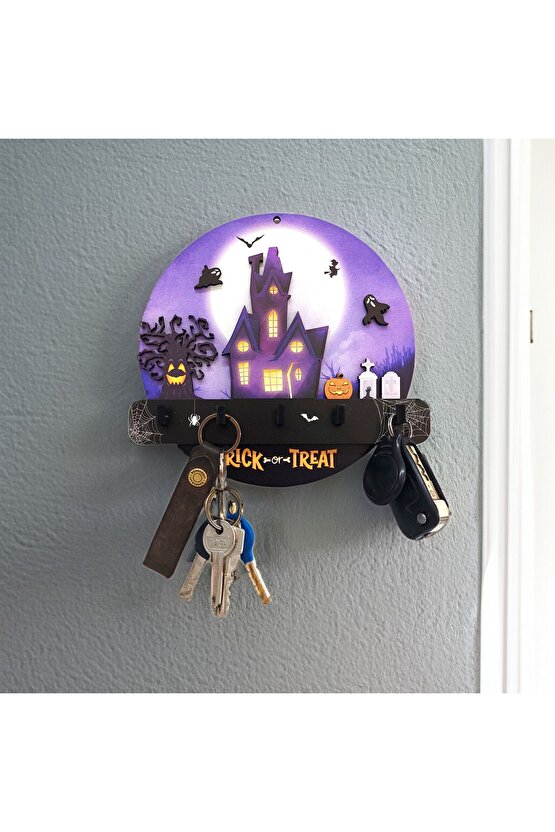 Halloween Cadılar Bayramı Temalı Duvar Dekor Askılık Anahtarlık
