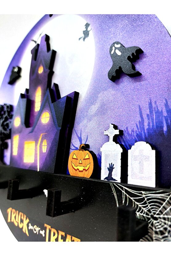 Halloween Cadılar Bayramı Temalı Duvar Dekor Askılık Anahtarlık