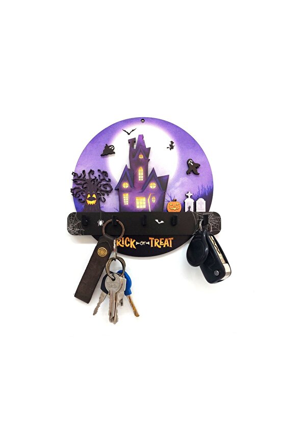 Halloween Cadılar Bayramı Temalı Duvar Dekor Askılık Anahtarlık