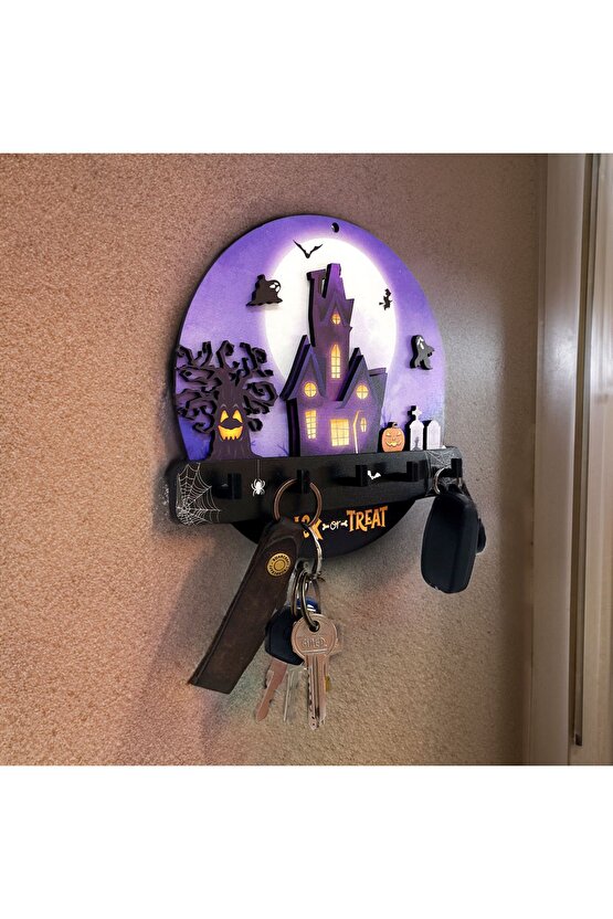Halloween Cadılar Bayramı Temalı Duvar Dekor Askılık Anahtarlık