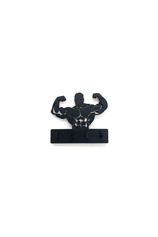 Sporcu Kaslı Adam Bodybuilder Fitness Tema Anahtar Askısı Duvar Anahtarlık
