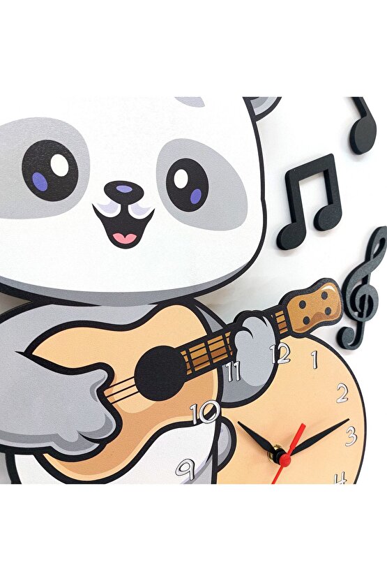 Dekoratif Sevimli Koala Çocuk Odası Ahşap Duvar Saati Süs