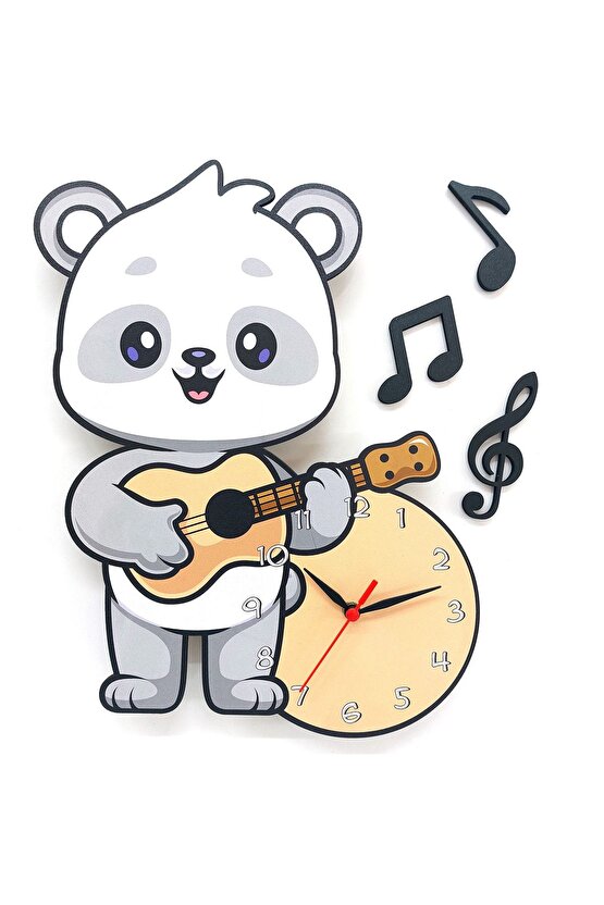 Dekoratif Sevimli Koala Çocuk Odası Ahşap Duvar Saati Süs