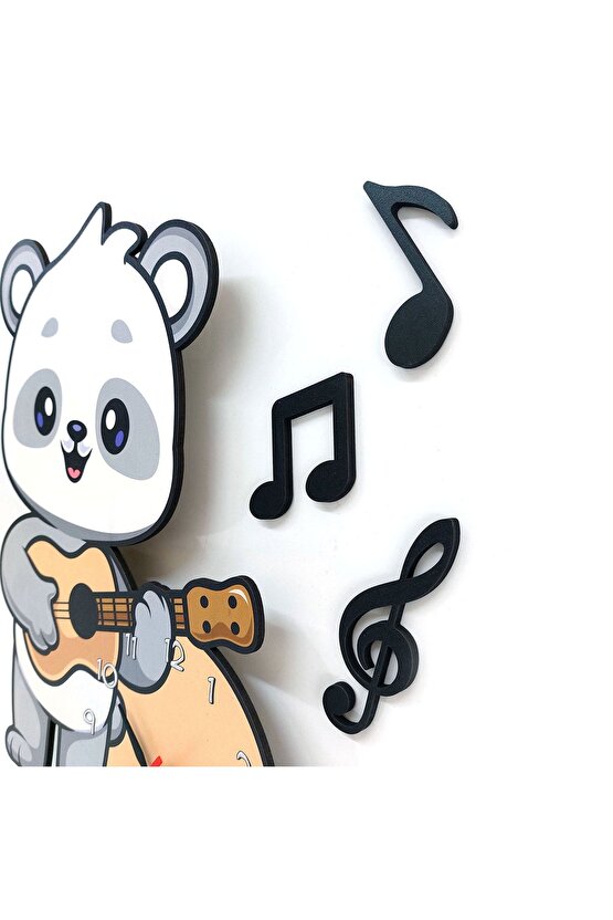 Dekoratif Sevimli Koala Çocuk Odası Ahşap Duvar Saati Süs