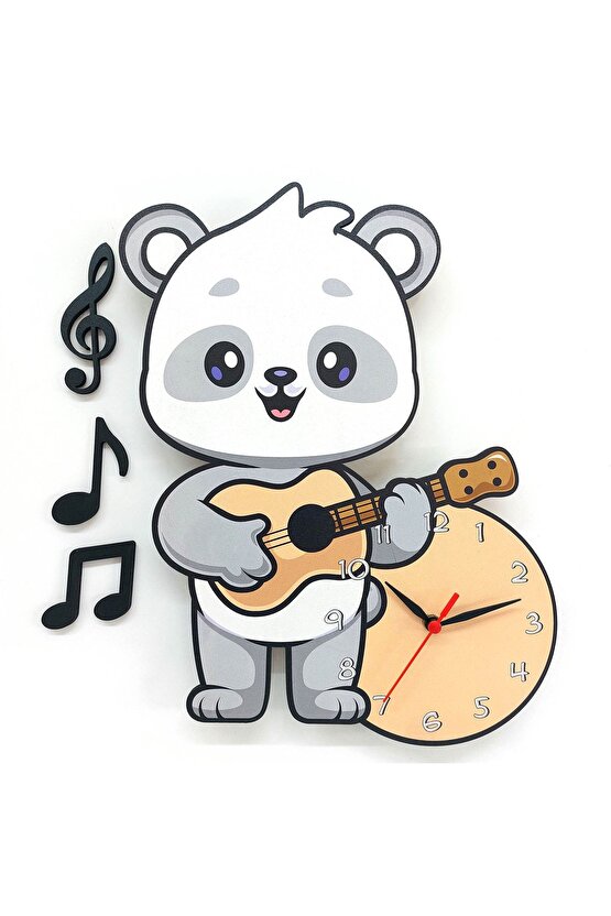 Dekoratif Sevimli Koala Çocuk Odası Ahşap Duvar Saati Süs