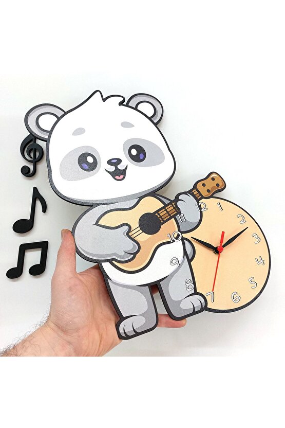Dekoratif Sevimli Koala Çocuk Odası Ahşap Duvar Saati Süs
