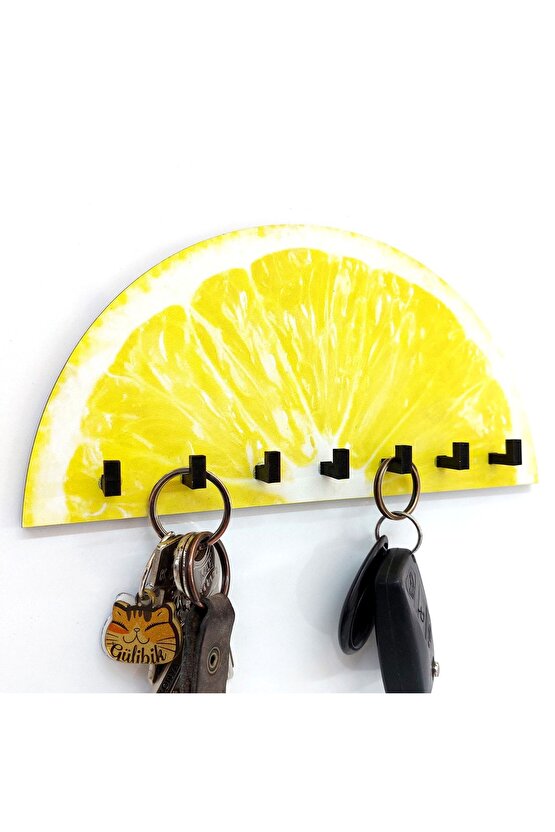 Ahşap Yarım Limon Mutfak Hol Duvar Askılık Duvar Süsü