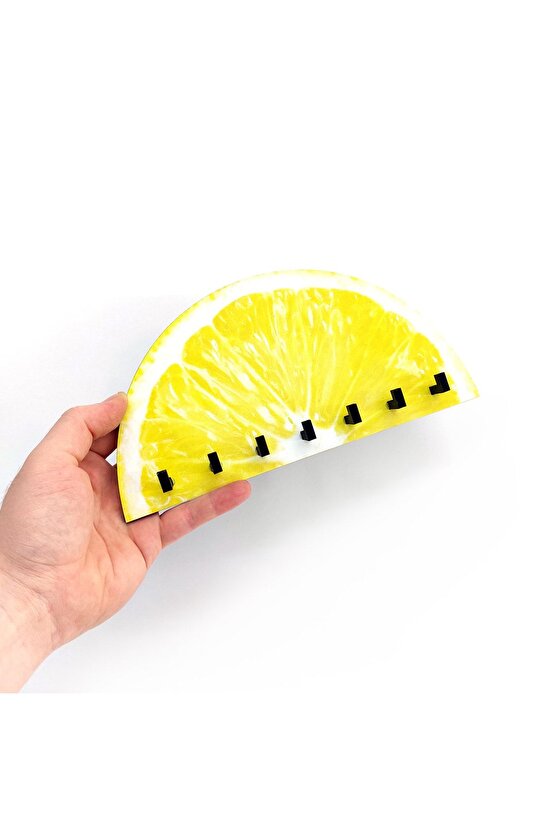 Ahşap Yarım Limon Mutfak Hol Duvar Askılık Duvar Süsü