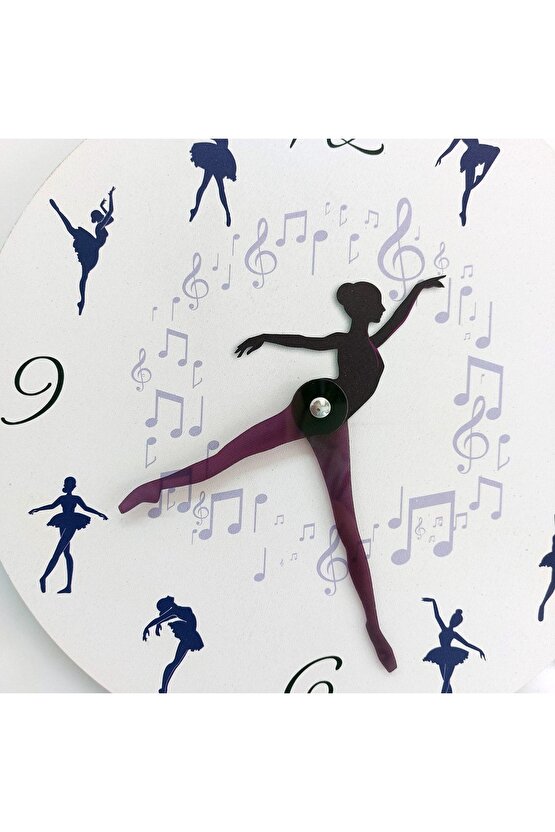 Dekoratif Modern Tasarım Dansçı Balerin Ahşap Duvar Saati
