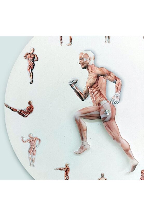 Dekoratif Modern Tasarım Spor Kas Sistemi Ahşap Duvar Saati