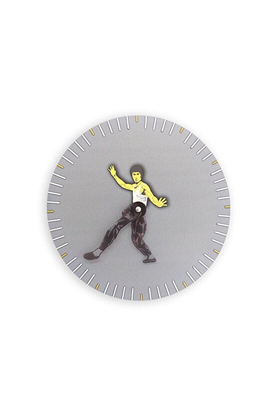 Dekoratif Modern Tasarım Bruce Lee Ahşap Duvar Saati