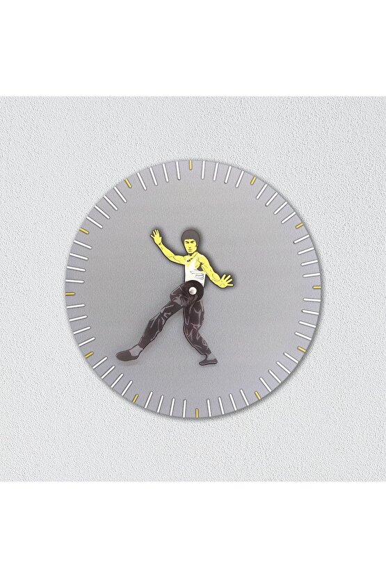 Dekoratif Modern Tasarım Bruce Lee Ahşap Duvar Saati