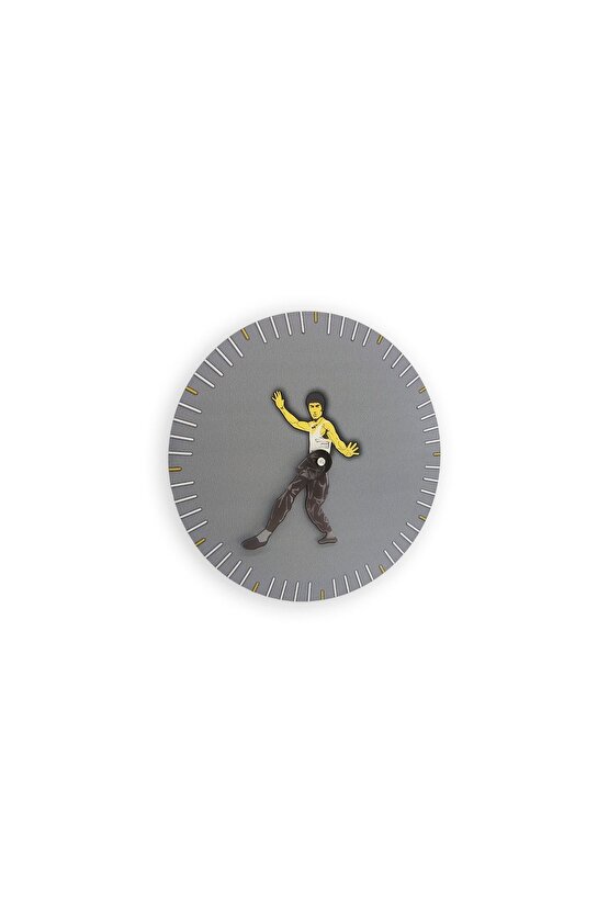 Dekoratif Modern Tasarım Bruce Lee Ahşap Duvar Saati