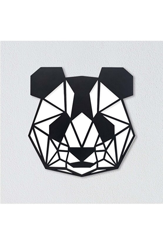 Dekoratif Geometrik 45 Cm Panda Ahşap Tablo Duvar Dekoru