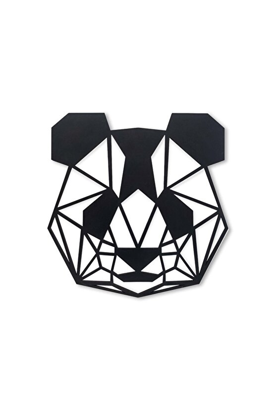 Dekoratif Geometrik 45 Cm Panda Ahşap Tablo Duvar Dekoru