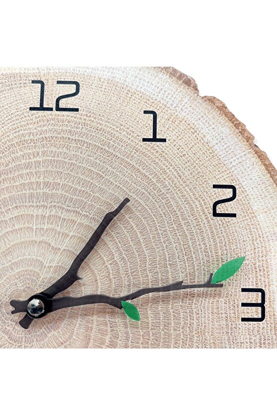 Dekoratif Ağaç Gövdesi Kütük Şeklinde 30 Cm Duvar Saati