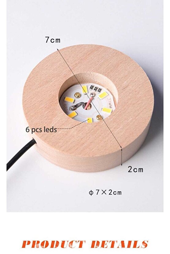 Led Işıklı Ahşap Standlı Satürn Cam Küre Ev Ofis Dekor