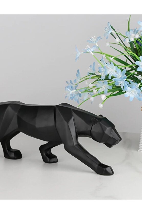 Dekoratif Büyük Boy Kübik Leopar Ev Ofis Dekor Biblo