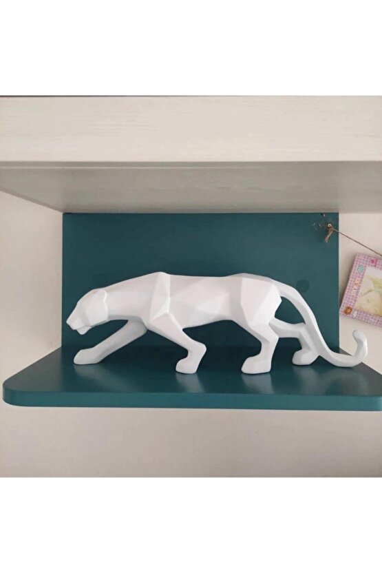 Dekoratif Büyük Boy Kübik Leopar Ev Ofis Dekor Biblo