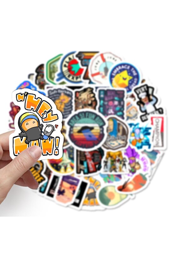 50 Adet Tekrarsız Seyahat Macera Kalite Pvc Sticker 06