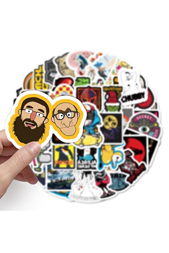 50 Adet Tekrarsız Film Karışık Retro Pvc Sticker Süs 012