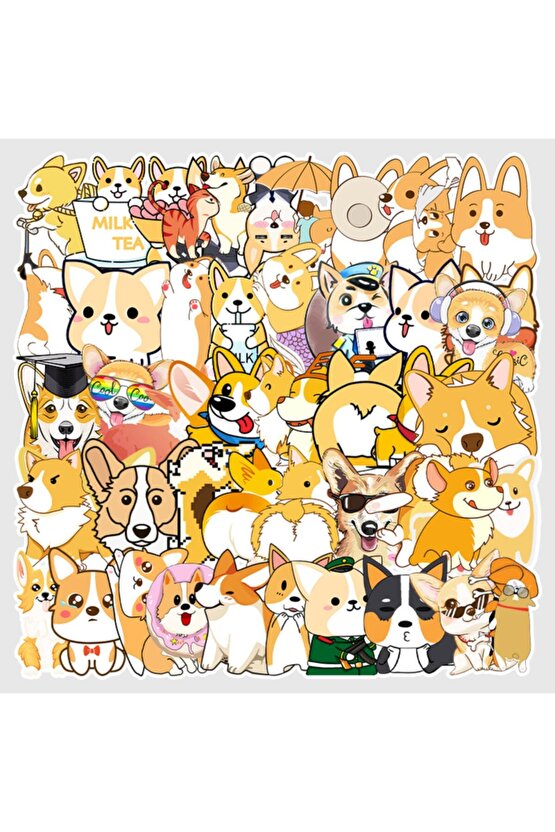 50 Adet Tekrarsız Köpekler Kalite Pvc Modern Sticker 01